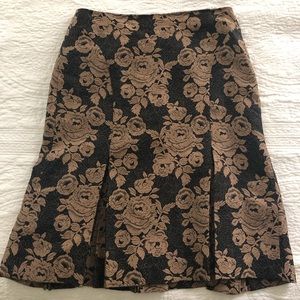 Ann Taylor tapestry print flared hem skirt